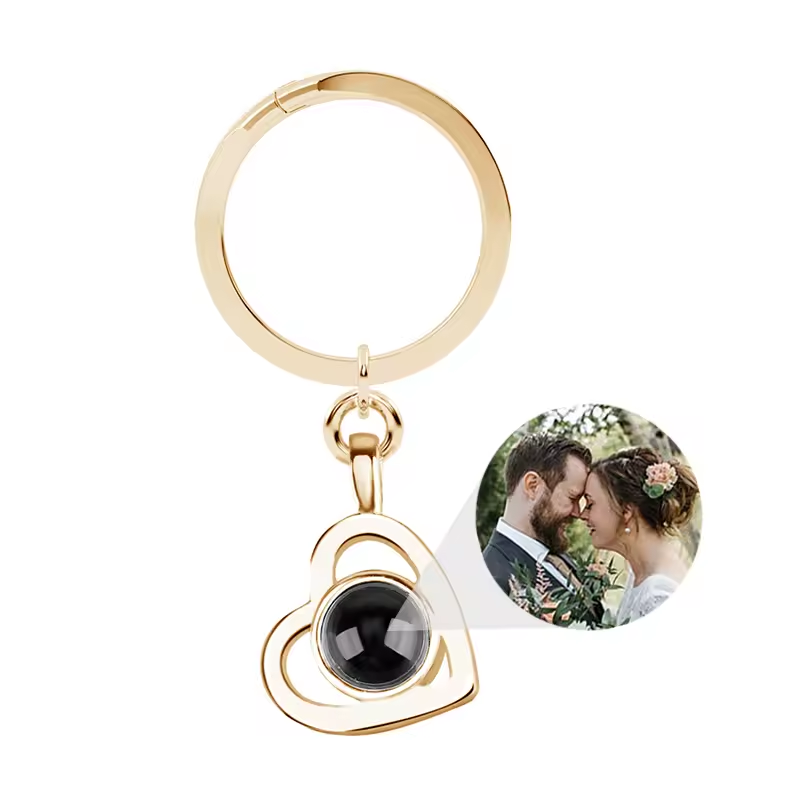 Personalized Heart Photo Projection Keychain