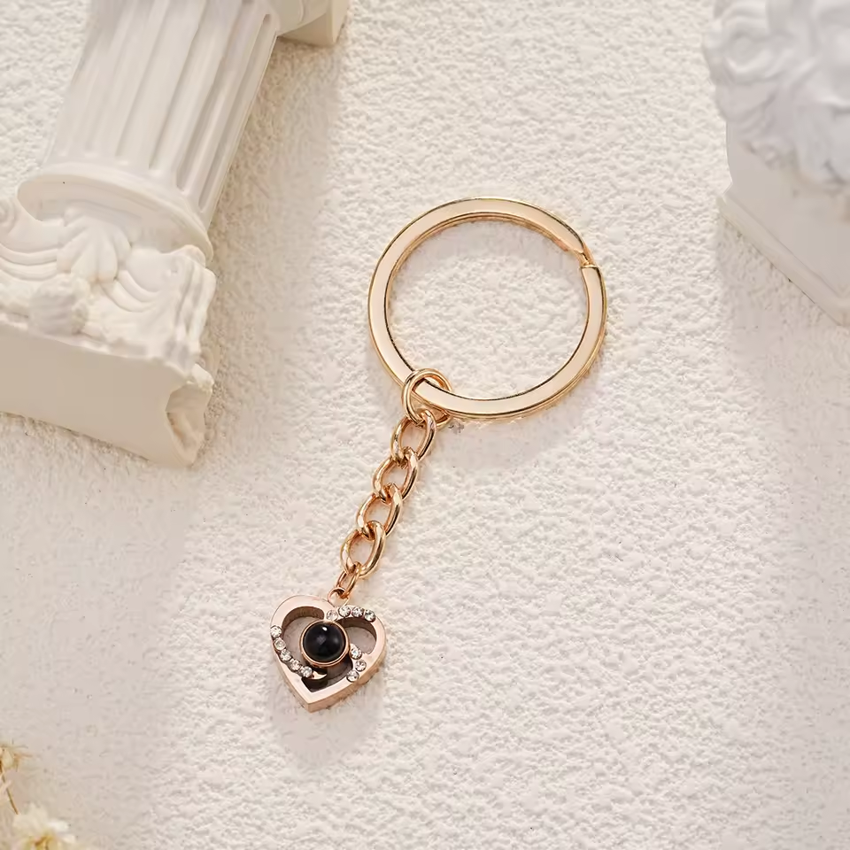 Personalized Heart Photo Projection Keychain