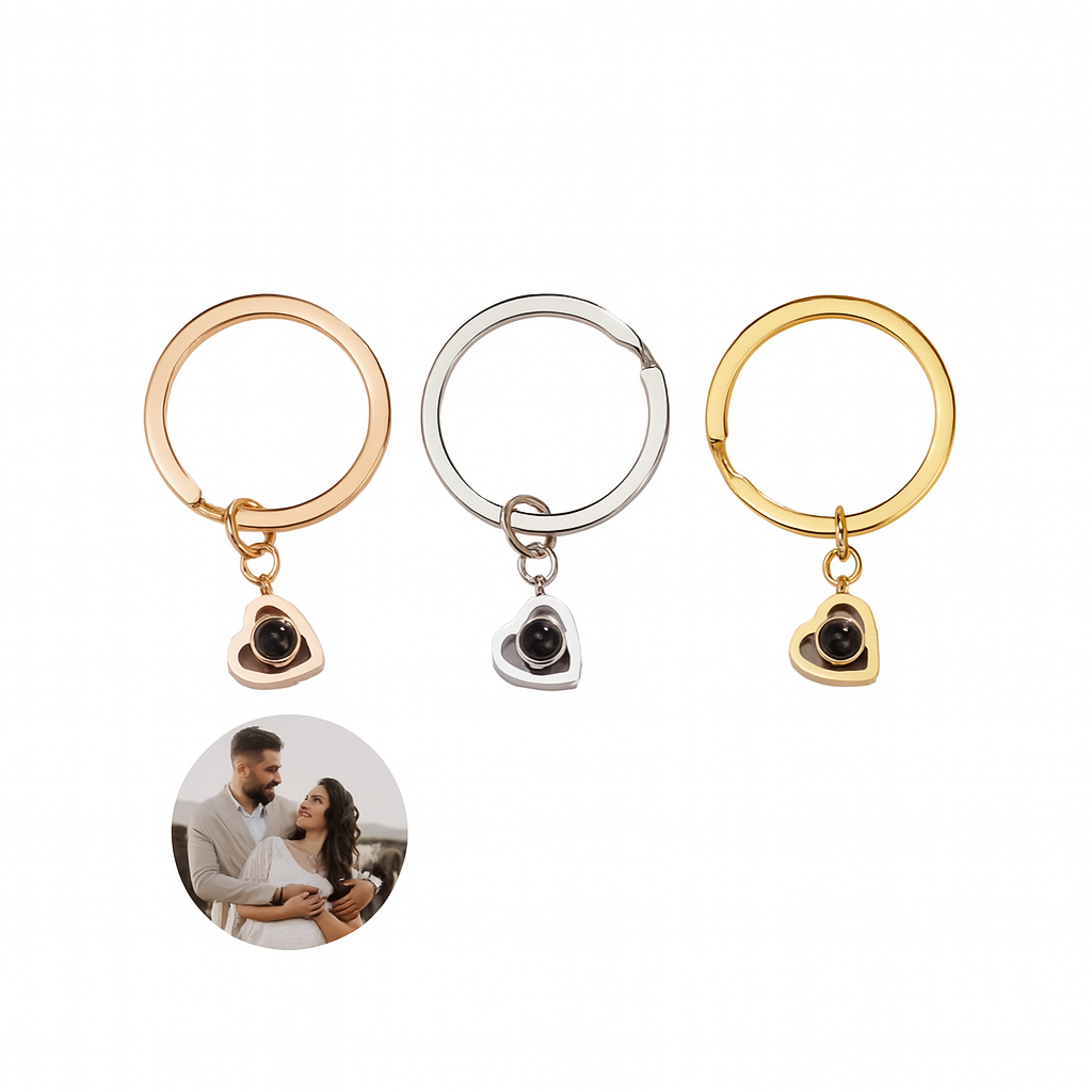 Personalized Heart Photo Projection Keychain