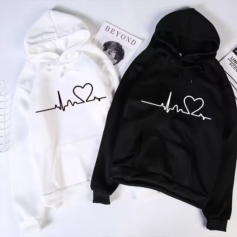 Heartbeat Hoodies for Couples