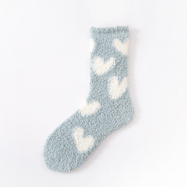 Heart matching fuzzy socks for couples