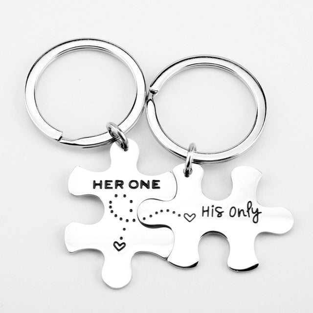 Her One His Only Keychain
