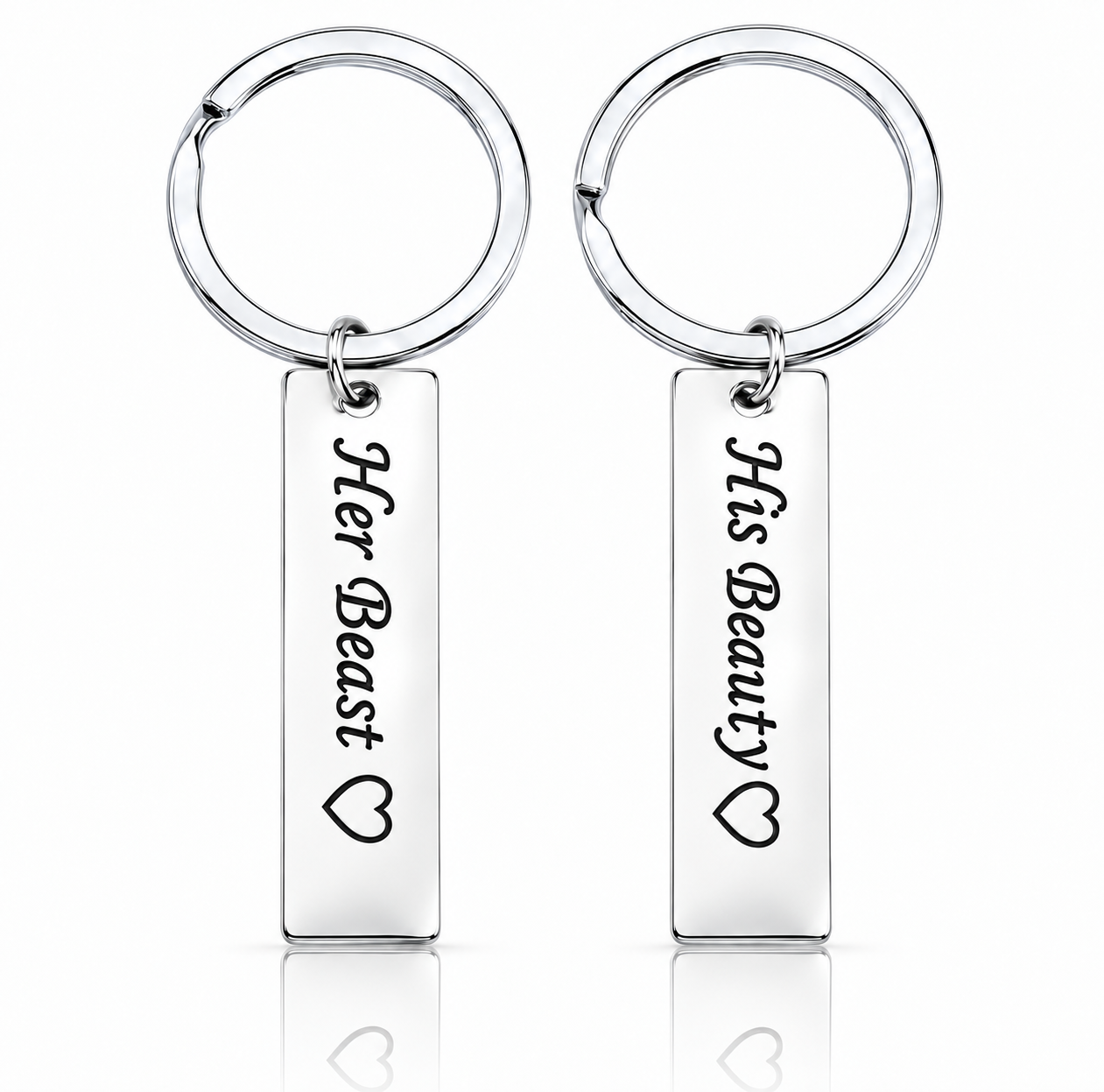 His Beauty Her Beast Couple Keychain