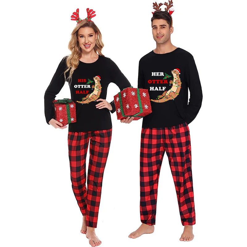 His and her matching christmas online pjs