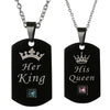 His queen her king couple necklace
