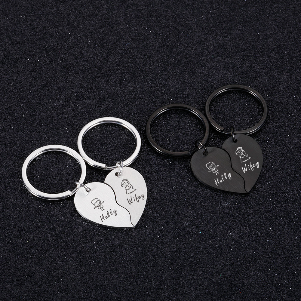 Hubby Wifey Keychain