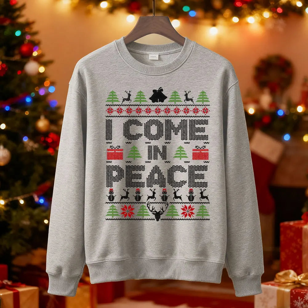 I Come in Peace Couples Christmas Sweatshirts