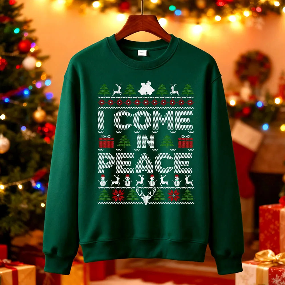 I Come in Peace Couples Christmas Sweatshirts