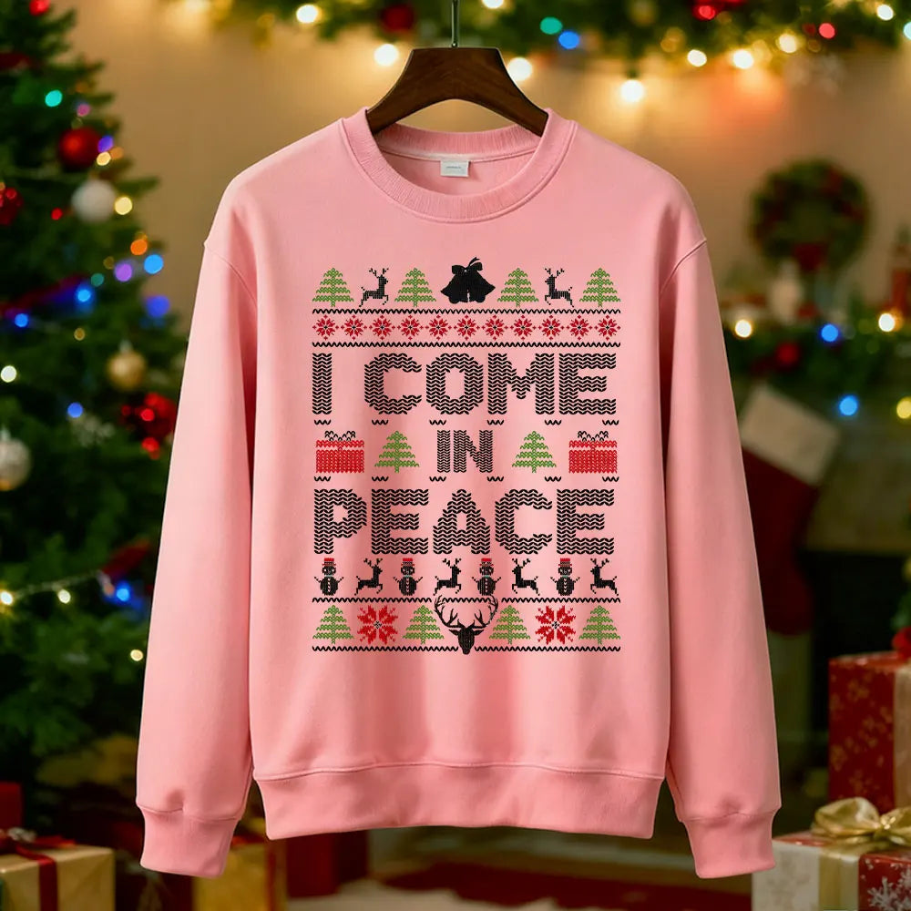 I Come in Peace Couples Christmas Sweatshirts