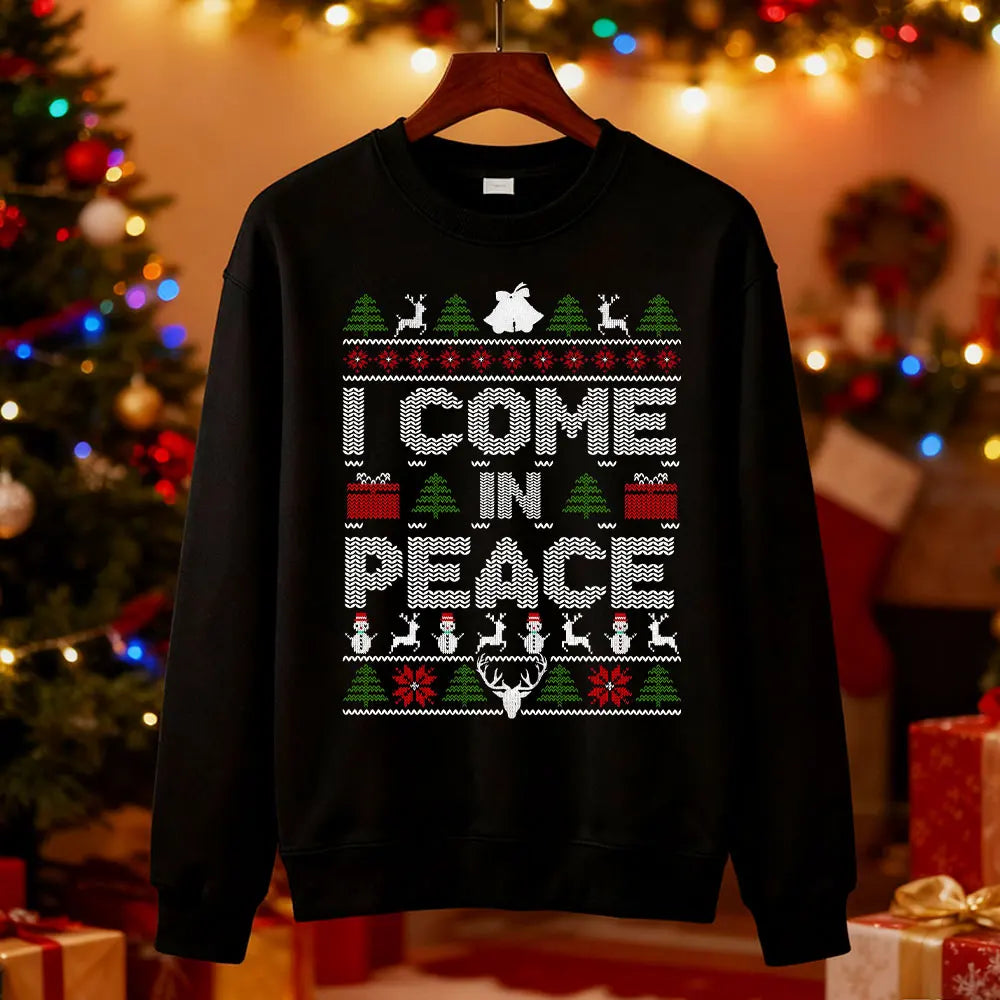 I Come in Peace Couples Christmas Sweatshirts