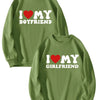 I Love My Boyfriend and Girlfriend Hoodies