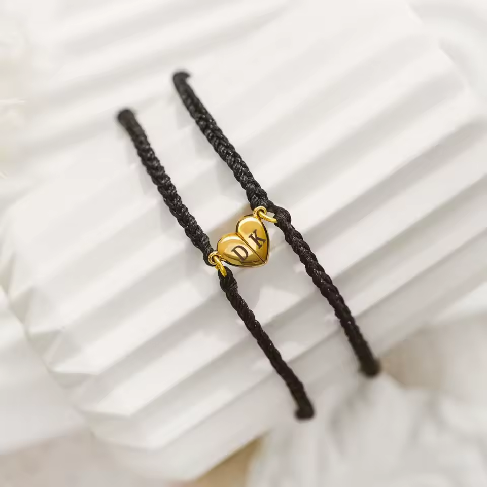 Initial Magnetic Heart Bracelet