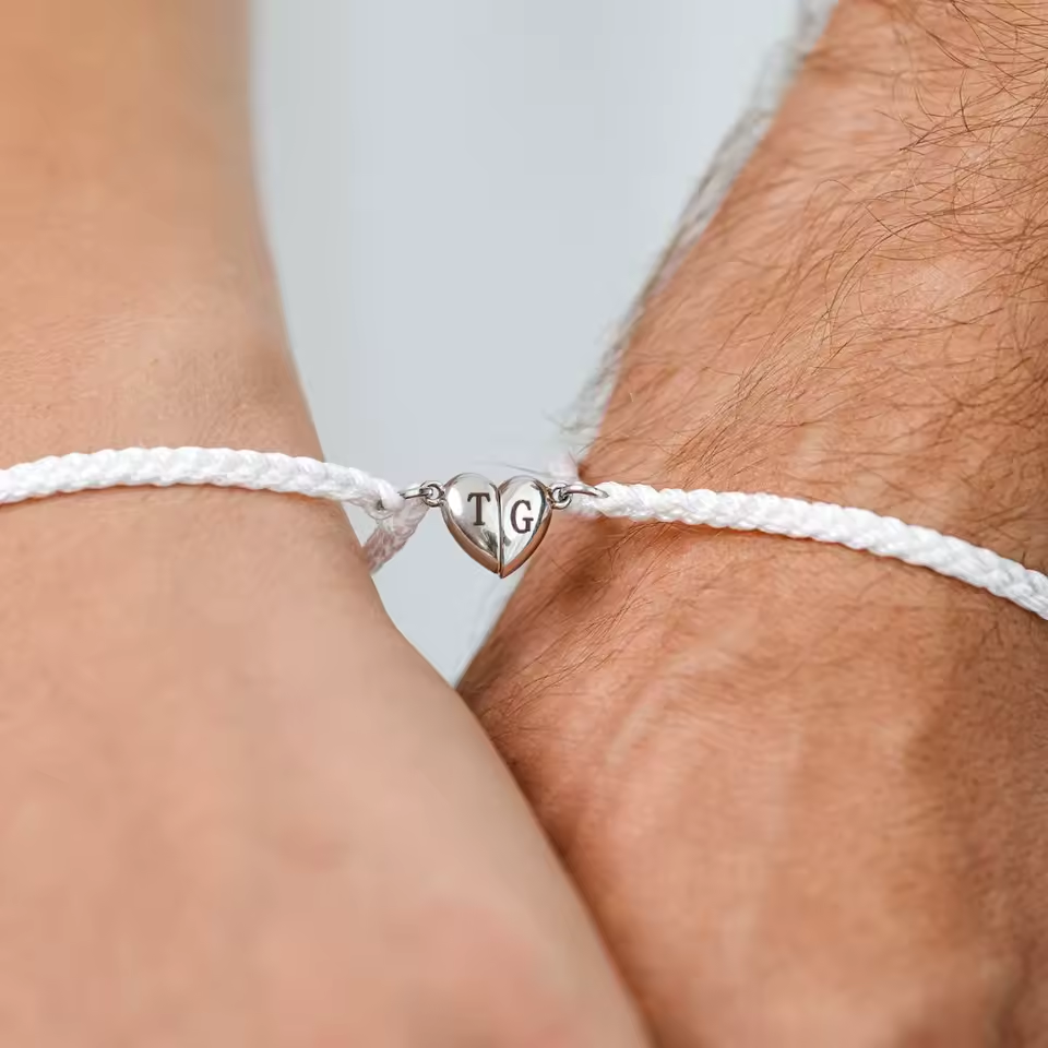 Initial Magnetic Heart Bracelet