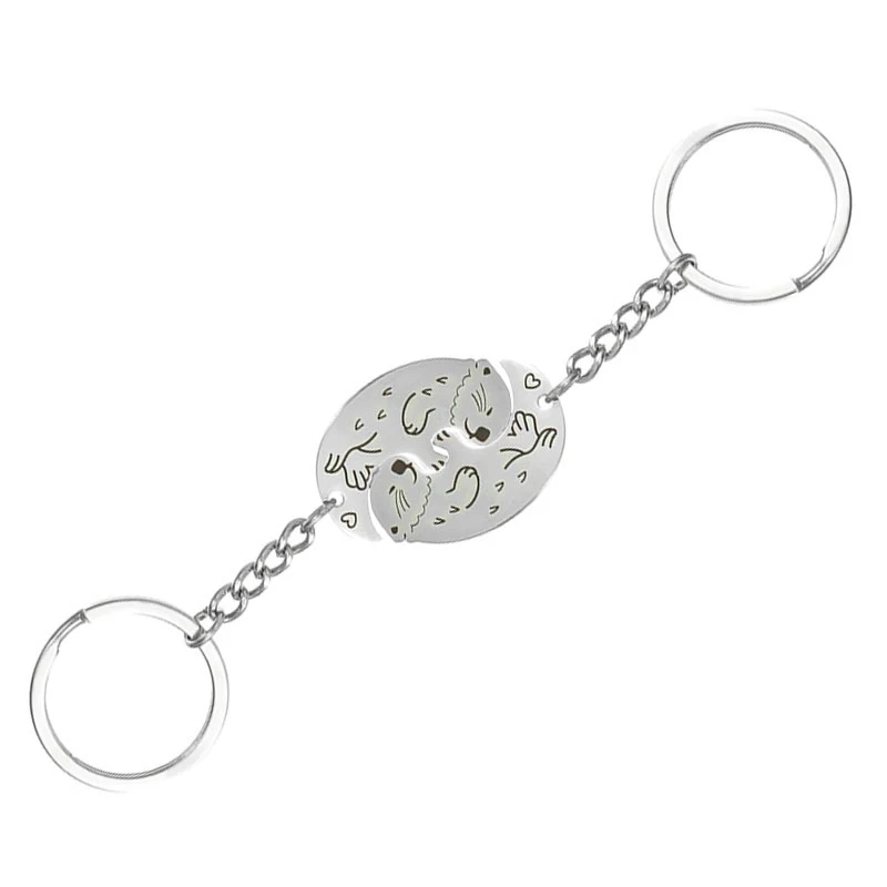 Interlocking Otter Keychain