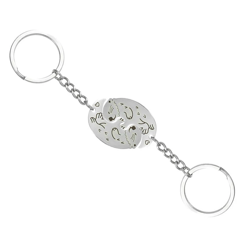Interlocking Otter Keychain