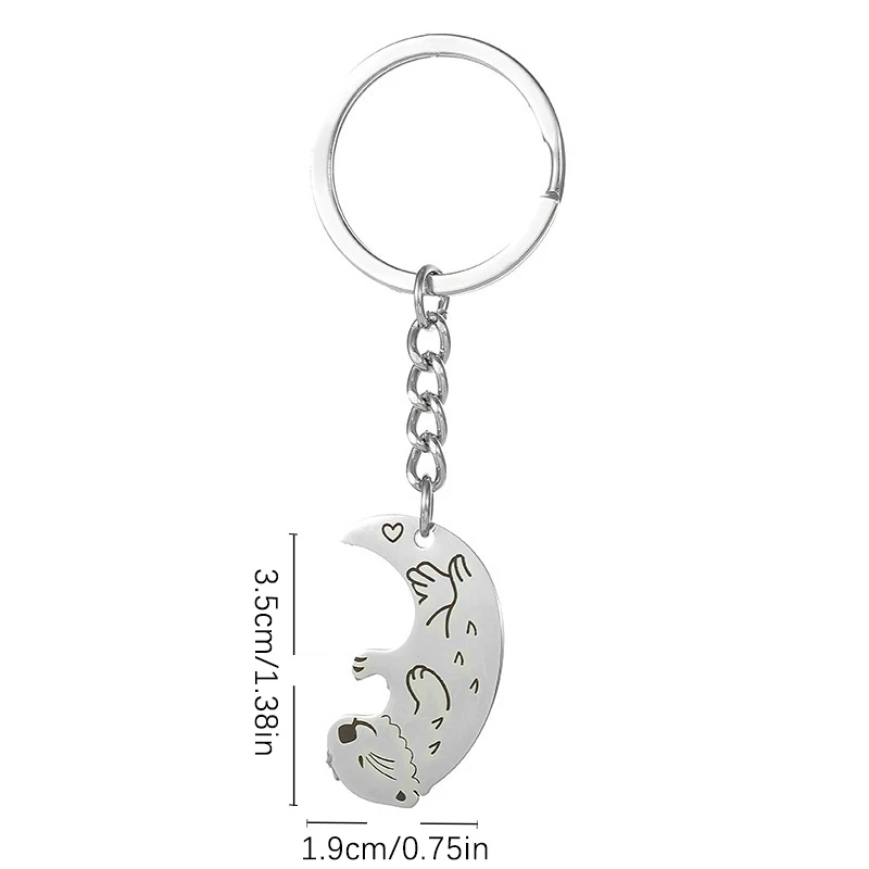 Interlocking Otter Keychain
