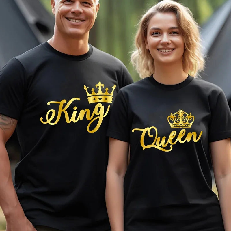 His and hers crown matching shirts for couples