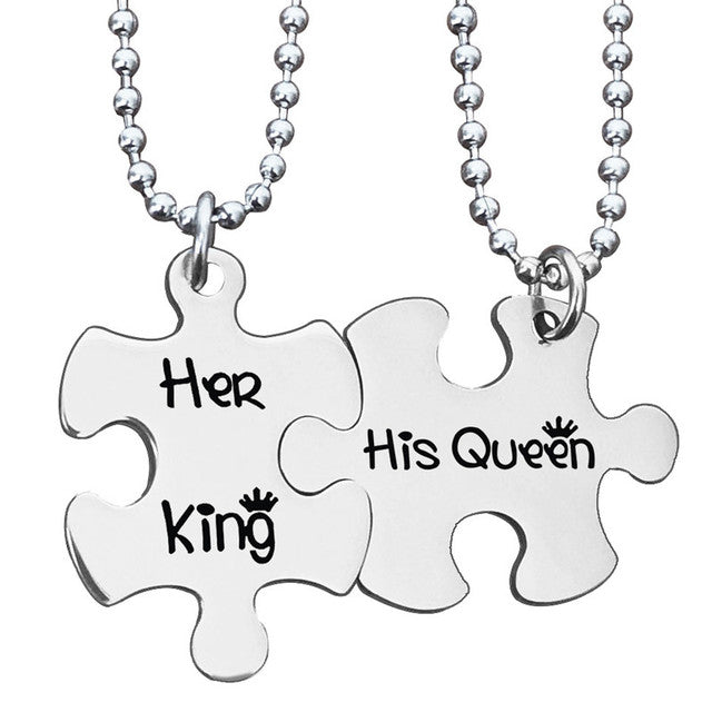 King and Queen Puzzle Necklace