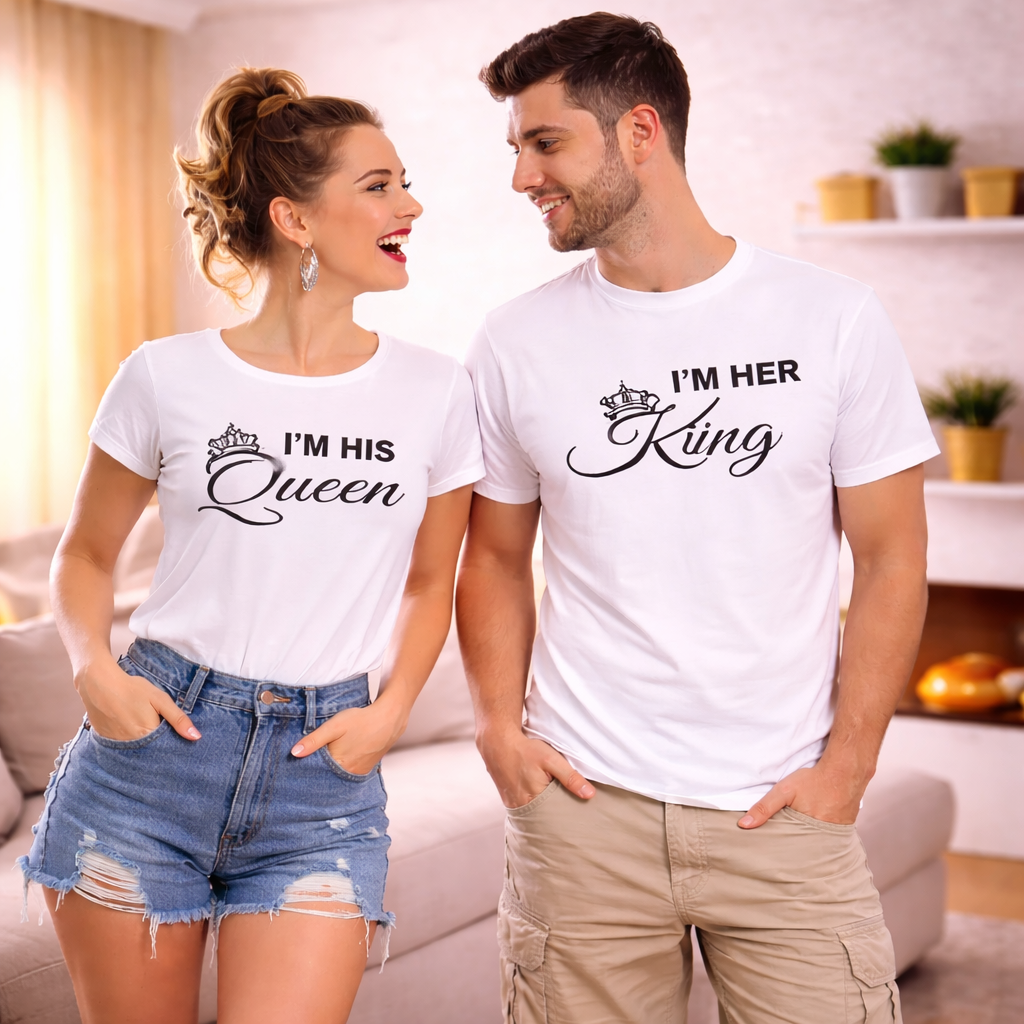 Magliette Coppia King Queen, Set 2 T-Shirt Abbinate per Magliette Coppia King Queen, Set 2 T-Shirt Abbinate per