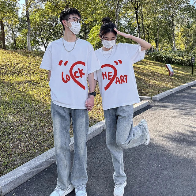 Lock Heart Cute Couple Shirts