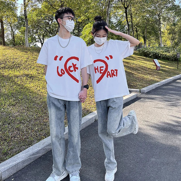Lock Heart Cute Couple Shirts | My Couple Goal