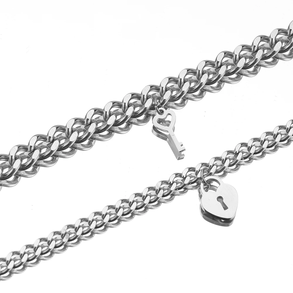 Lock and Key Bracelet Set for Couples