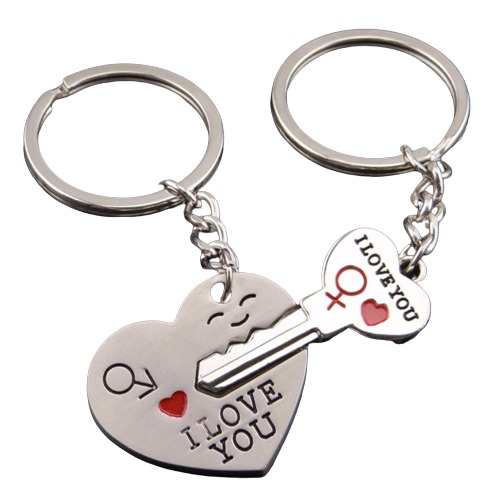 Heart and Key Keychain for Couples