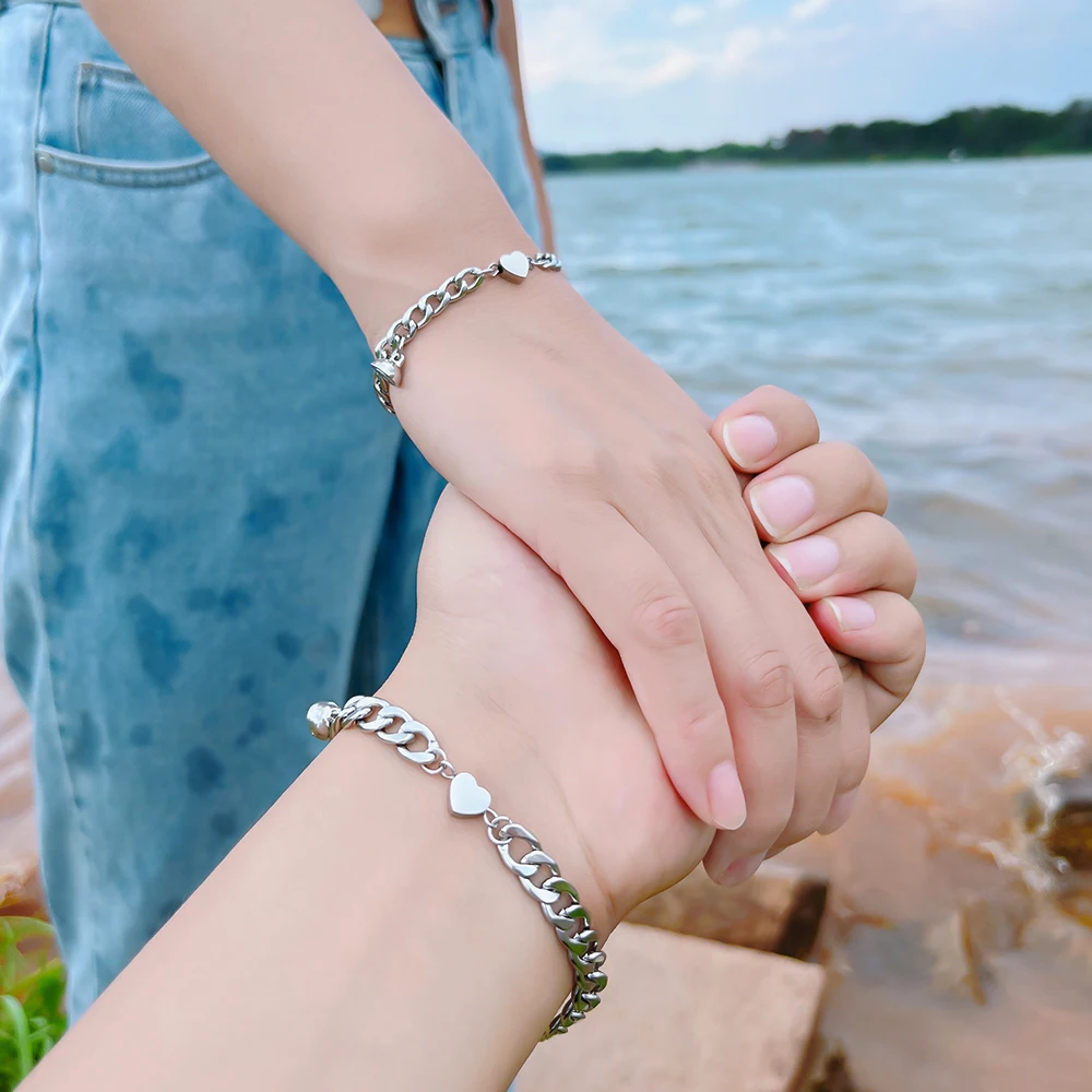 Magnetic Heart Bracelets for Couples