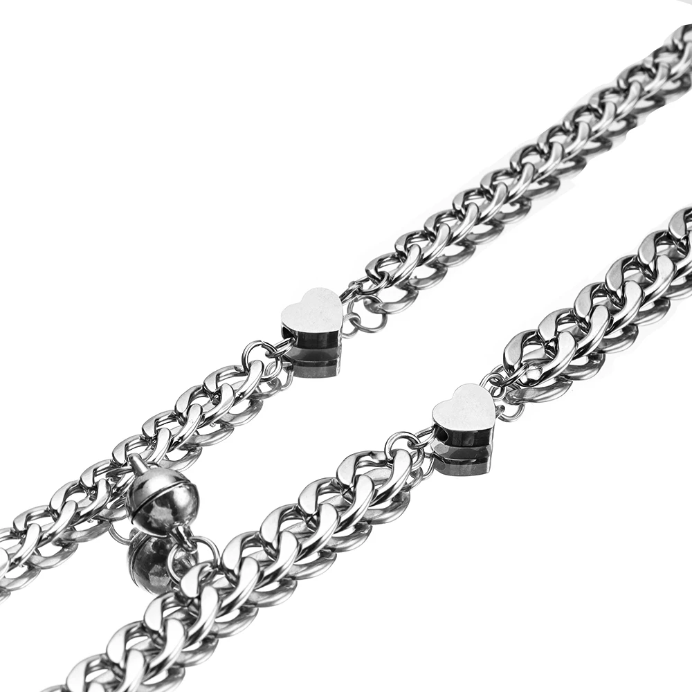 Magnetic Heart Bracelets for Couples