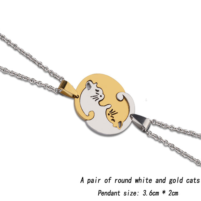 Couple hot sale cat necklace