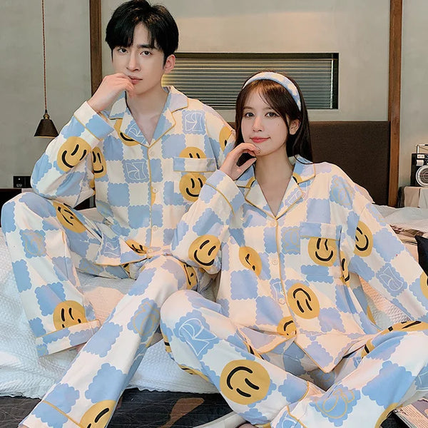 Flower Couple Cotton Pajamas