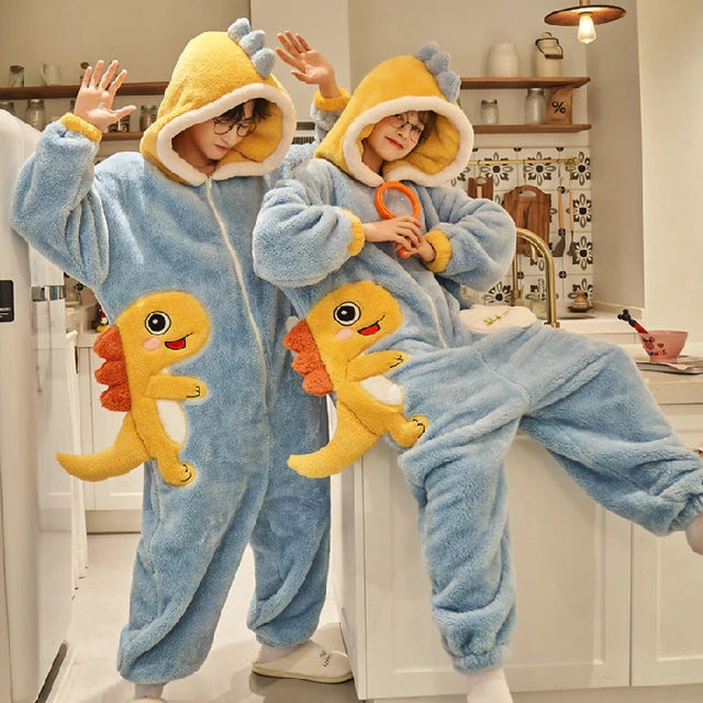 Matching Dinosaur Onesies for Couples