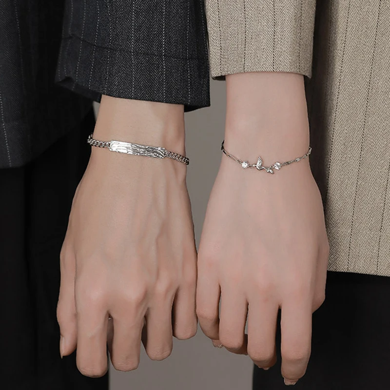 Matching Silver Bracelets for Couples