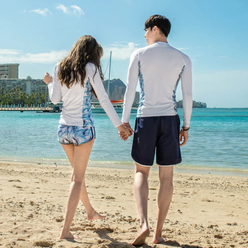 Matching Blue Swimsuits for Couples