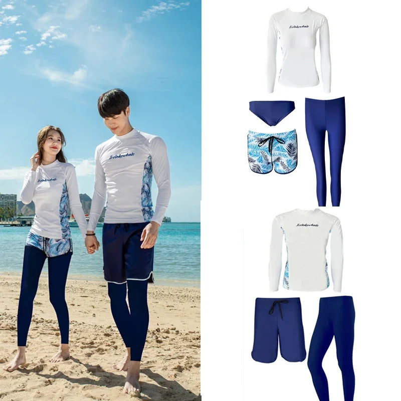 Matching Blue Swimsuits for Couples