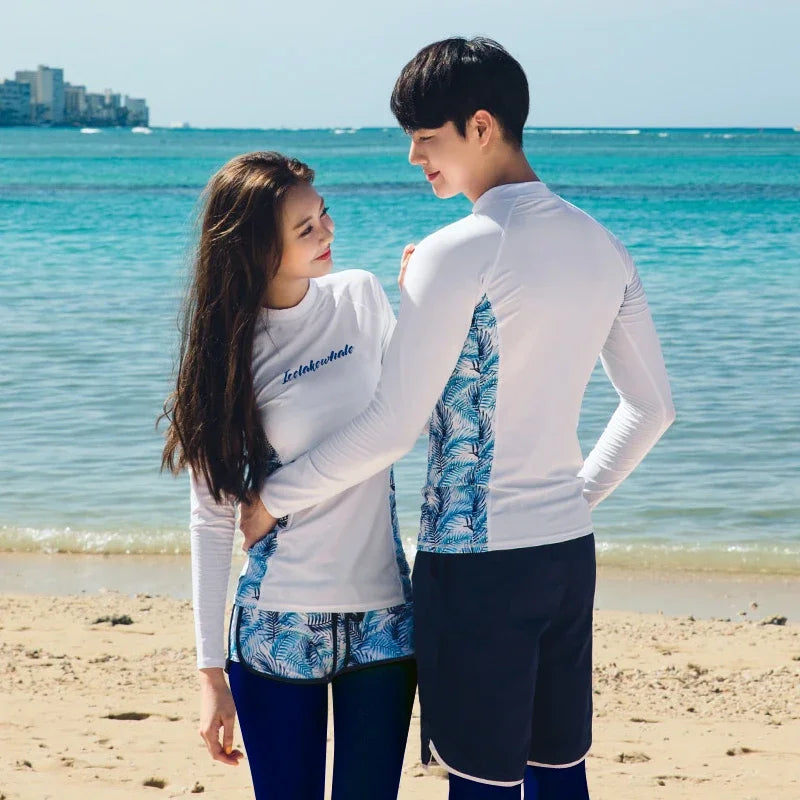 Matching Blue Swimsuits for Couples