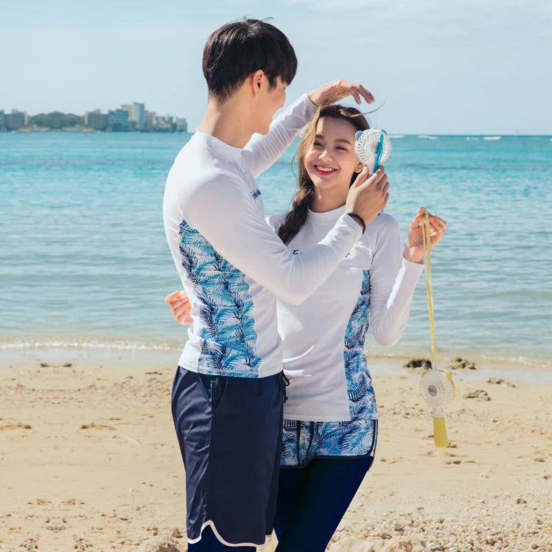 Matching Blue Swimsuits for Couples