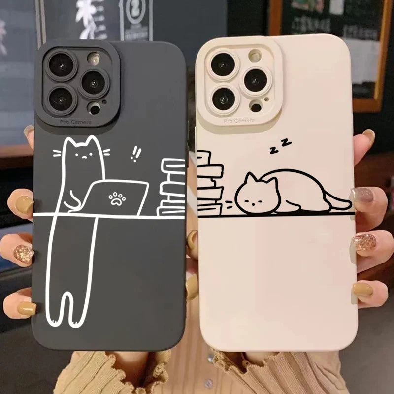 Matching Cat Couple Phone Case