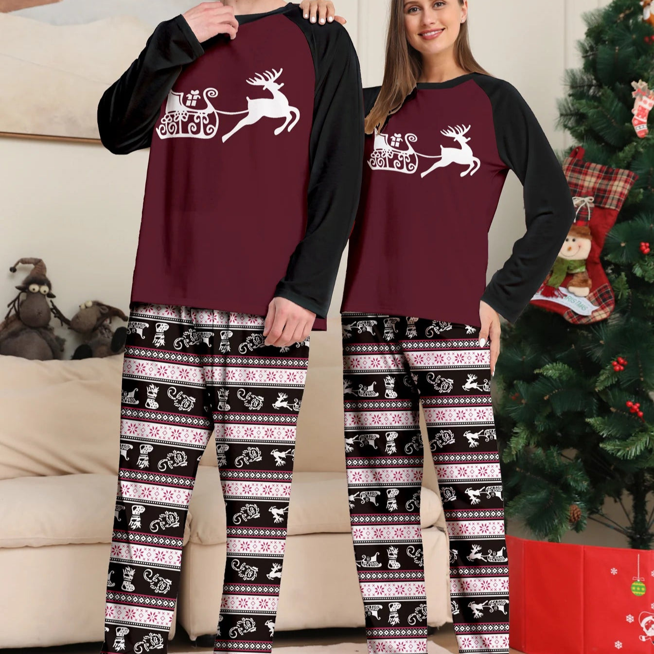 Matching Couples Christmas Pajamas