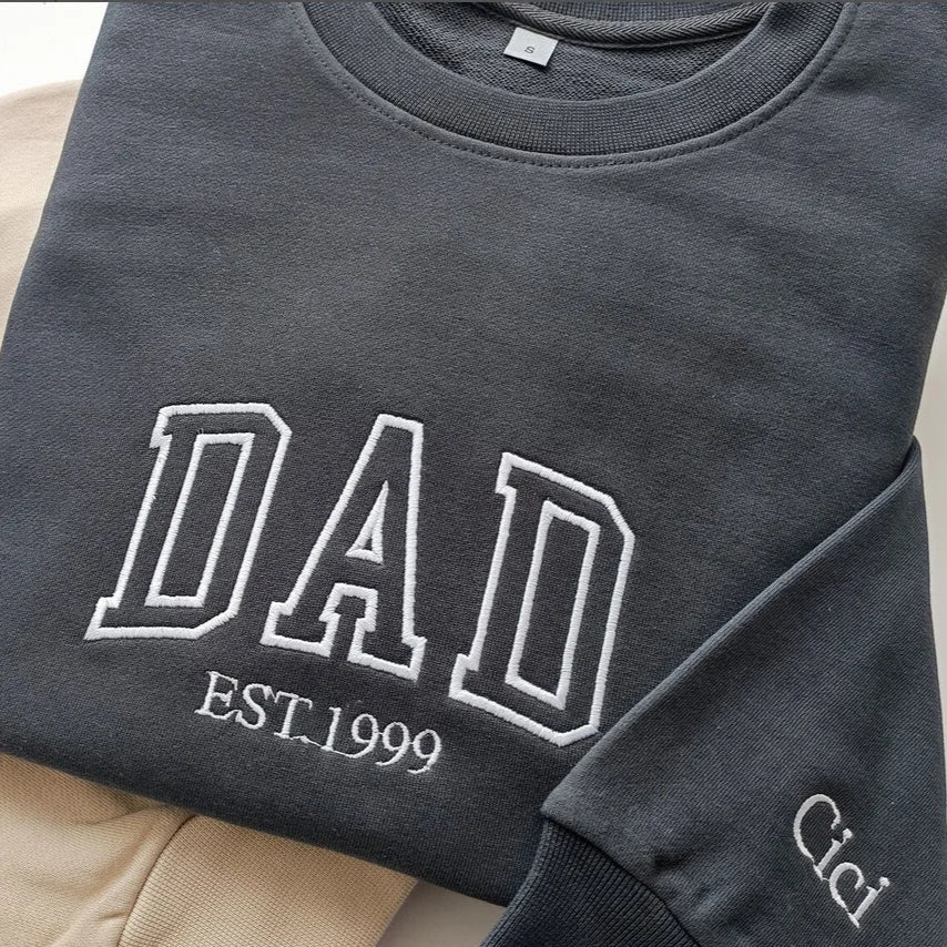 Mom and Dad Embroidered Sweatshirts