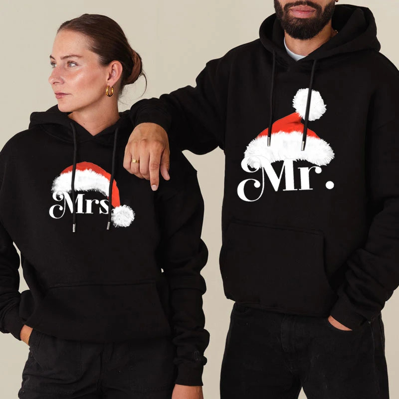 Mr and Mrs Christmas Hoodies