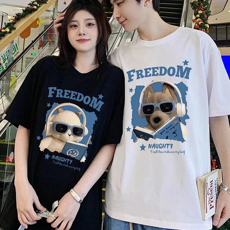 Music Dog Funny Couple T Shirts