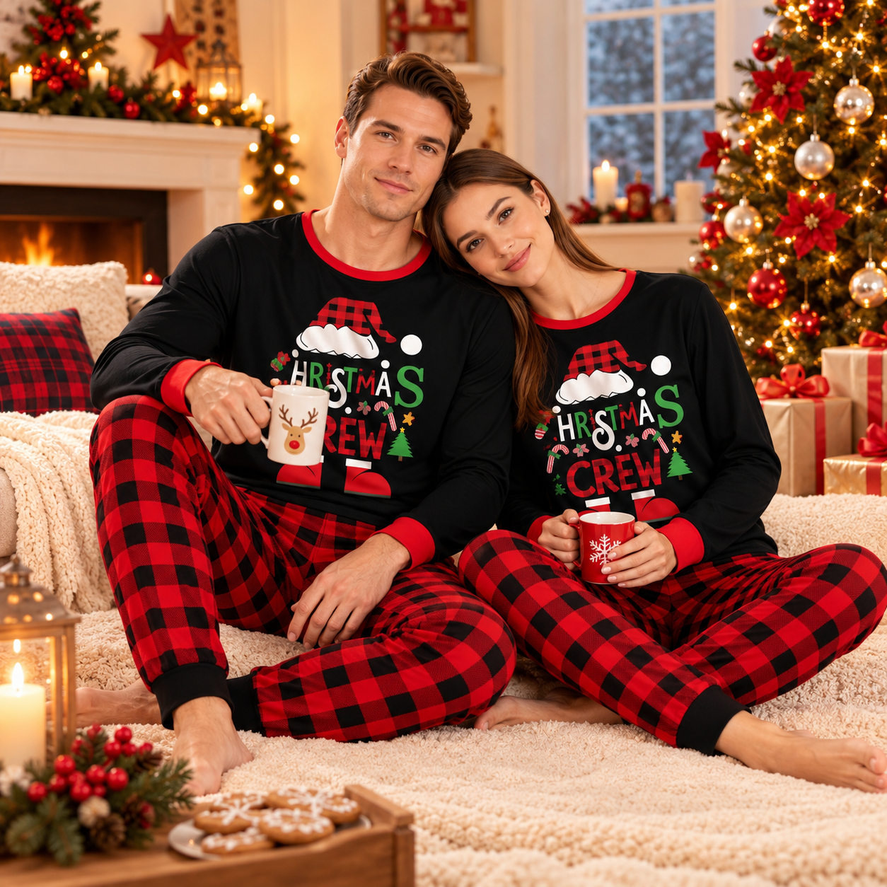 Christmas Pajama Couple