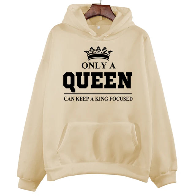 Only A King Can Attract A Queen Hoodie My Couple Goal Beige Queen XXL