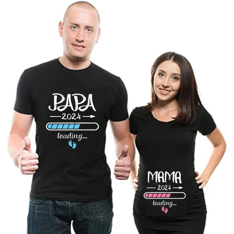 Papa Mama Loading Couple Shirts