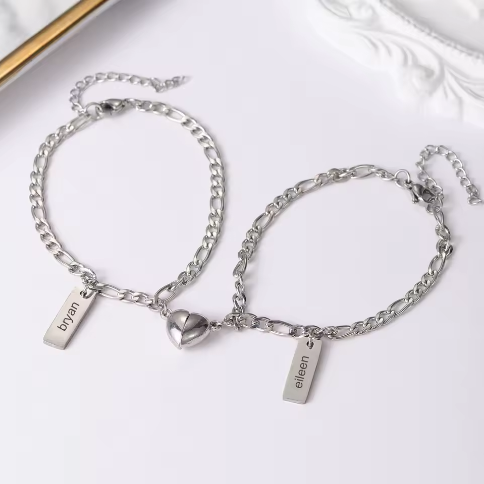 Personalized Magnetic Heart Bracelets