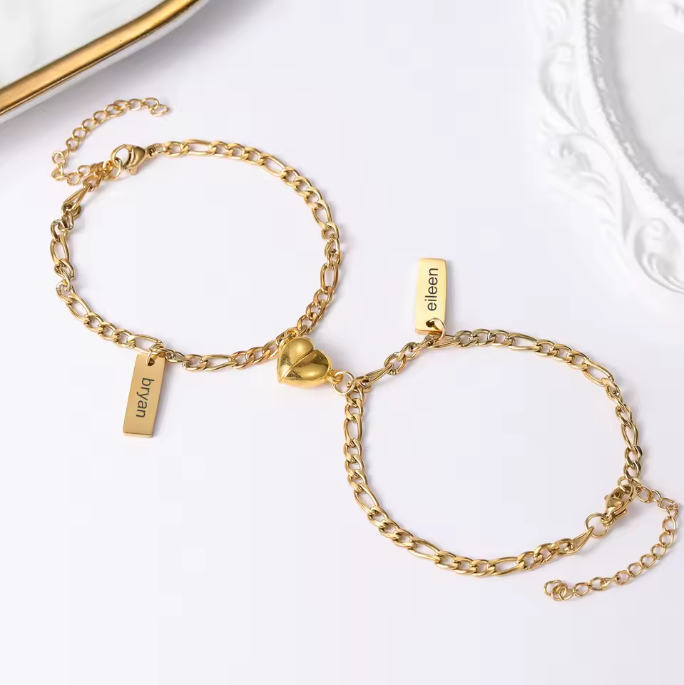 Personalized Magnetic Heart Bracelets