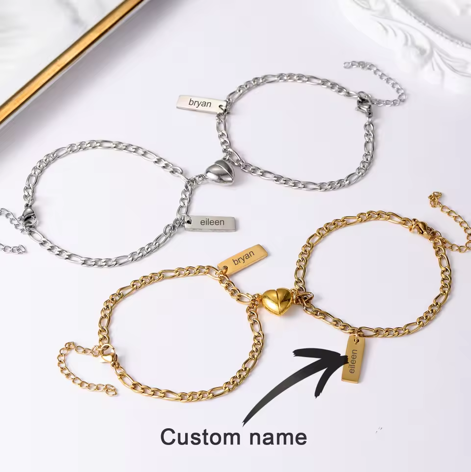 Personalized Magnetic Heart Bracelets