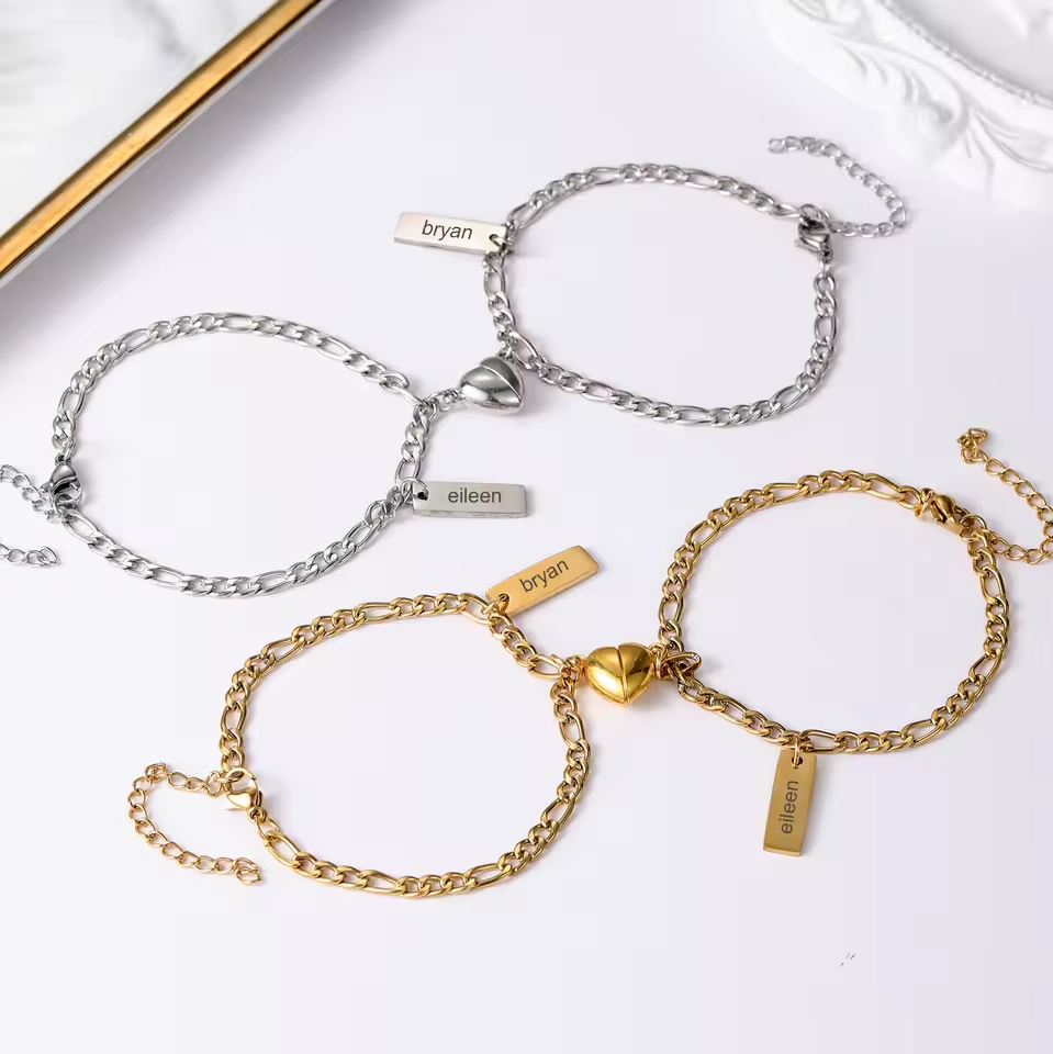 Personalized Magnetic Heart Bracelets