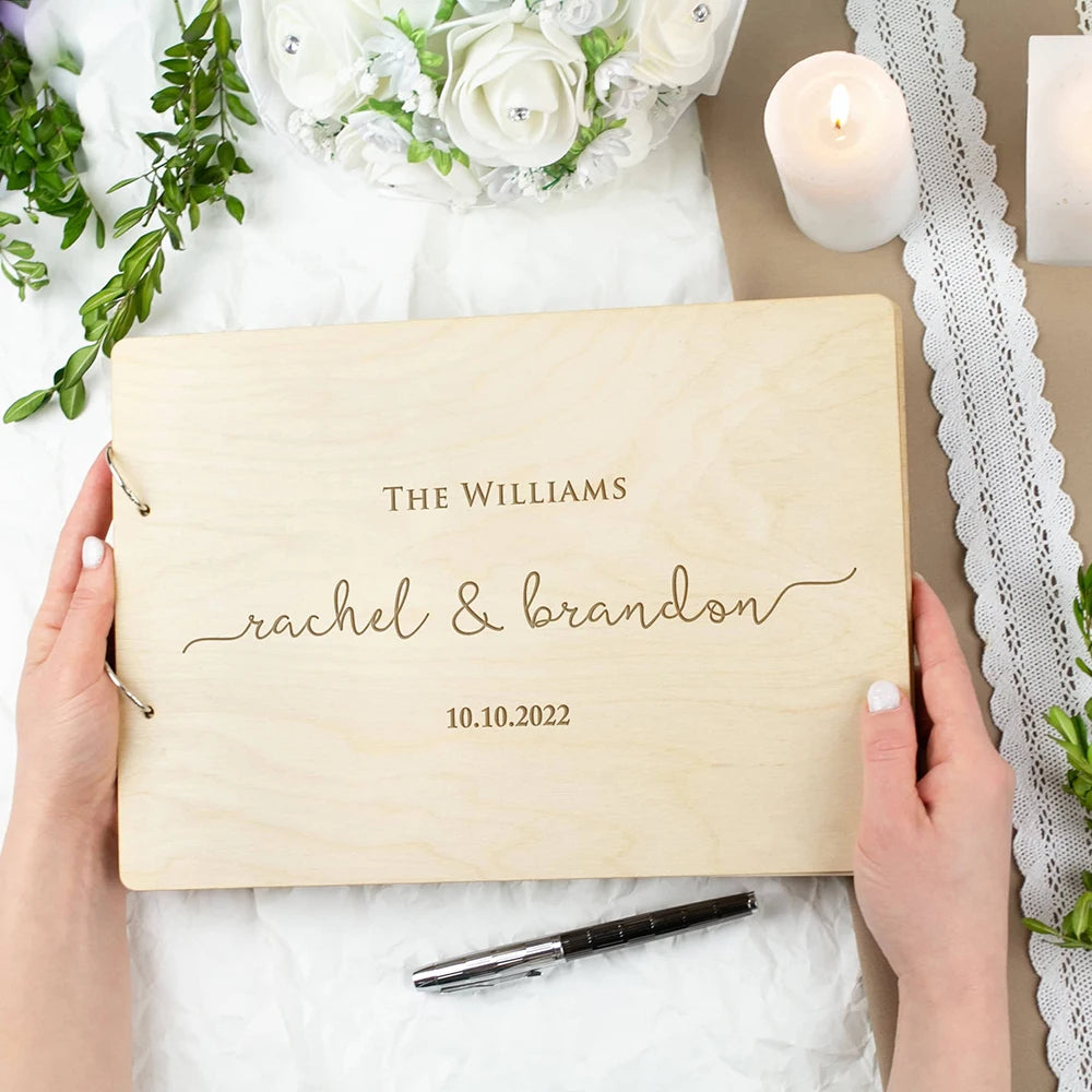 Personalised Wooden Wedding Guest Book